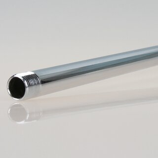 M13x1 Lampen Pendelrohr Metall verchromt &ndash; 25 cm lang &ndash; beidseitig Gewinde