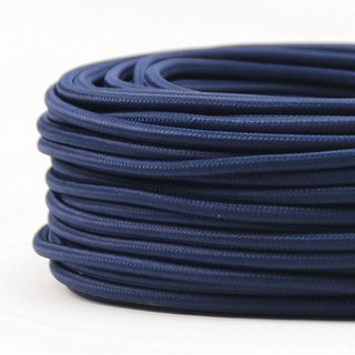 Textilkabel Stoffkabel marineblau 3-adrig 3x0,75 Gummischlauchleitung 3G 0,75 H03VV-F textilummantelt