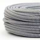 Textilkabel Stoffkabel schwarz-wei Zick Zack Muster...