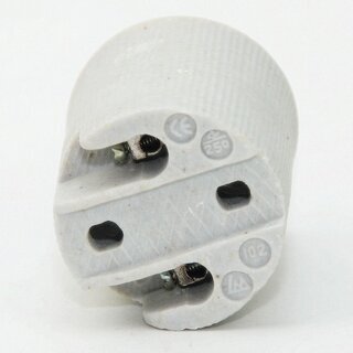 E14 Porzellan-Aufbau-Lampenfassung, einteilig mit Befestigungslchern &ndash; 250V/2A