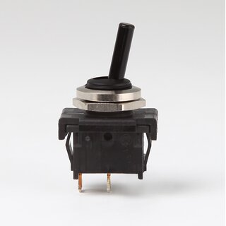 Lampen Einbau-Kippschalter schwarz &ndash; 1-polig, EIN/AUS, 6A / 250V,  12 mm, Ltanschluss