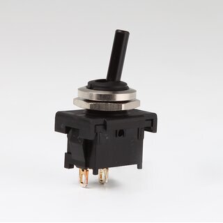 Lampen Einbau-Kippschalter schwarz &ndash; 1-polig, EIN/AUS, 6A / 250V,  12 mm, Ltanschluss