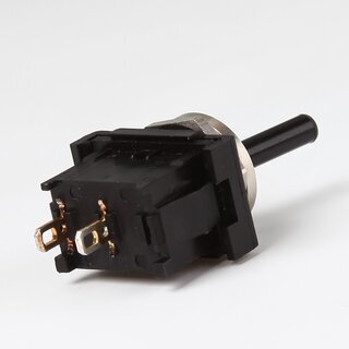 Lampen Einbau-Kippschalter schwarz &ndash; 1-polig, EIN/AUS, 6A / 250V,  12 mm, Ltanschluss