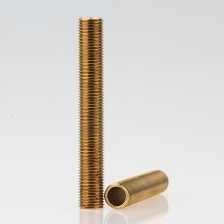 M10x1 Lampen-Gewinderohr Messing roh – 70 mm Länge, Außengewinde, für Lampen- und Leuchtenbau
