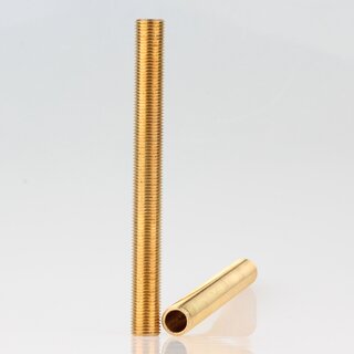 M10x1 Lampen-Gewinderohr Messing roh &ndash; 100 mm Lnge, Auengewinde, fr Lampen- und Leuchtenbau