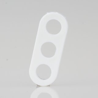 Dreilochscheibe fr Lampen &ndash; Kabelaufhnger aus Kunststoff, wei, 3 Rundlcher  6,8 mm