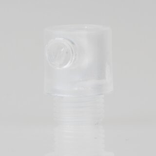 M10x1 Klemmnippel Zugentlastung Transparent mit Auengewinde aus Kunststoff