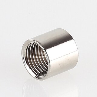 M10x1 Innengewinde Messing Abschluss-Knopf mit Stahlseilfhrung, vernickelt, 12x12 mm
