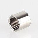 M10x1 Innengewinde Messing Abschluss-Knopf mit Stahlseilführung, vernickelt, 12x12 mm