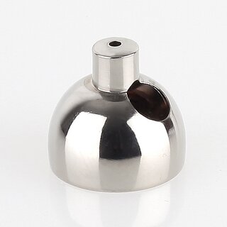 M10x1 Innengewinde Messing Abschluss-Knopf Kugelform mit Stahlseilfhrung, vernickelt, 19x18 mm