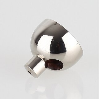 M10x1 Innengewinde Messing Abschluss-Knopf Kugelform mit Stahlseilfhrung, vernickelt, 19x18 mm