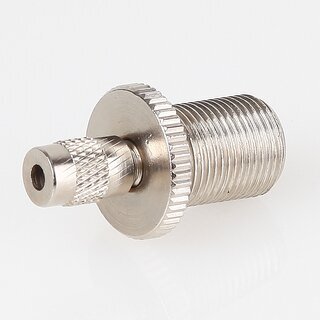 M13x1x17 mm Auengewinde Messing Seilstopper mit gerendeltem Bund und Sicherungskappe, vernickelt,  19 mm
