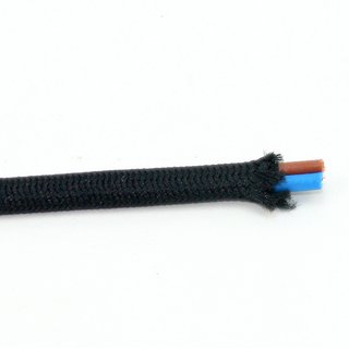 Textilkabel schwarz 2-adrig 2x0,75mm² Flachleitung
