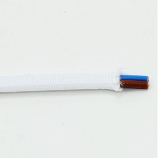 Textilkabel weiß 2-adrig 2x0,75mm² Flachleitung
