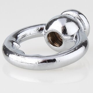 Zahnringnippel Metall verchromt M10x1 Innengewinde &ndash; rund,  42 mm, schwere Ausfhrung