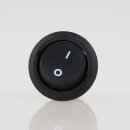 Einbau-Wippschalter schwarz 1-polig EIN/AUS 250V/6A rund unbeleuchtet