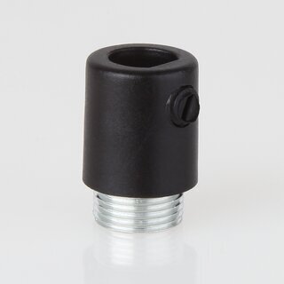 M13x1 Zugentlastung Klemmnippel, schwarz, mit Metall Auengewinde