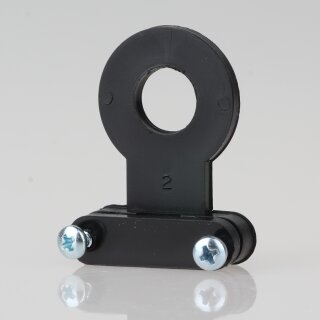 Zugentlaster für Lampen – Kabelaufhänger aus Kunststoff, schwarz, mit Schelle und Schrauben für 10er Rohr