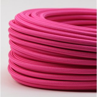 Textilkabel Stoffkabel pink 3-adrig 3x0,75 Gummischlauchleitung 3G 0,75 H03VV-F textilummantelt