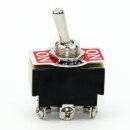 Einbau-Kippschalter mit Metallhebel – 1-polig, Mittelstellung, 6A/250V, Schraubanschluss, schwarz