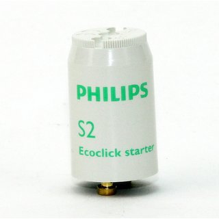 Philips S2 Ecoclick Starter für Leuchtstofflampen 4-22W 220-240V mit Tandembetrieb