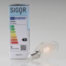 Sigor E14 LED Filament Kerzenlampe matt 4,5W (40W) 2700K warmweiß 430lm dimmbar