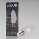 Sigor E14 LED Filament Kerzenlampe matt 2,5W (25W) 2700K...