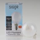 Sigor E14 LED Filament Tropfenlampe matt 2,5W (25W) 2700K...