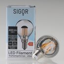 Sigor E14 LED Filament Kopfspiegellampe silber 4,5W (35W)...