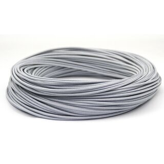 Textilkabel Stoffkabel silber 1-adrig 1x0,75mm Einzeladerleitung