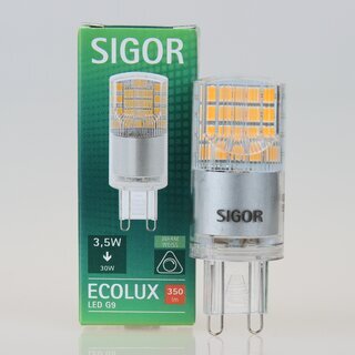 Sigor G9 LED Leuchtmittel Lampe Ecolux 3.5W/240V = (30W) 350lm warmwei dimmbar