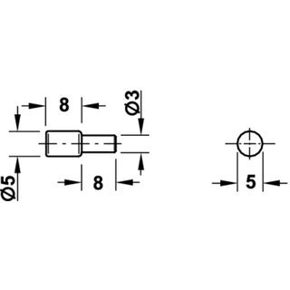 Hfele Bodentrger zum Einstecken in 3mm Bohrloch Stahl vernickelt