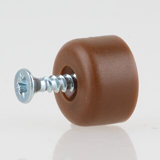 Hfele Bodentrger 12x7.5mm rund fr Holz oder Glas Kunststoff braun mit Schraube