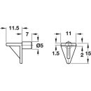 Häfele Bodenträger H3143 283.63.117 für Holz & Glas Ø 5 mm Kunststoff weiß (20 Stück)