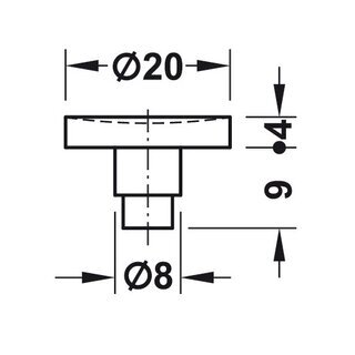 Hfele Glasbodentrger H2047 Durchmesser 20mm fr Glastische (20 Stck)
