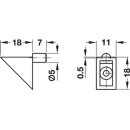 Häfele Bodenträger für Holz oder Glas KU weiß zum Einstecken in 5mm Bohrloch