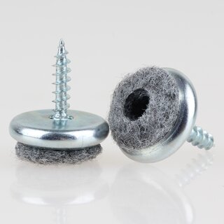 Filzgleiter 18 mm grau mit Schraube fr Holzsthle (Metallgehuse)