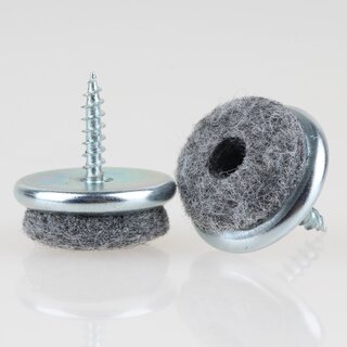 Filzgleiter 22 mm grau mit Schraube fr Holzsthle (Metallgehuse)