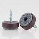 Filzgleiter 20 mm Kunststoff braun mit Schraube fr...