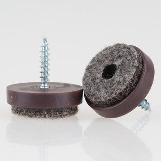 Filzgleiter 24 mm braun mit Schraube fr Holzsthle ( Metallgehuse)