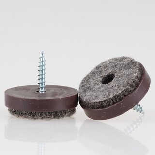 Filzgleiter 28 mm Kunststoff braun mit Schraube fr Holzsthle