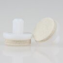 Filzgleiter 24 mm wei mit Zapfen zum Einsetzen in 10 mm...