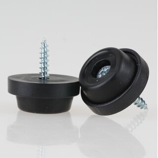 Mbelstopper 24 mm Kunststoff schwarz mit Schraube