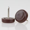 Möbelgleiter 18 mm Kunststoff braun rund mit Nagel...
