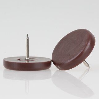 Mbelgleiter 30 mm Kunststoff braun rund mit Nagel &ndash; Bodenschoner