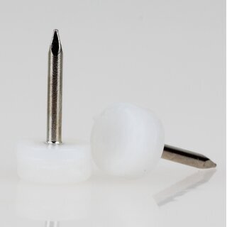 Mbelgleiter 10 mm Kunststoff natur rund mit Nagel zum Einschlagen