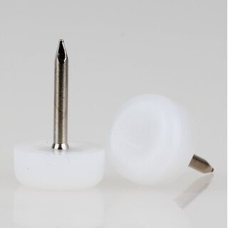 Mbelgleiter 13 mm Kunststoff natur rund mit Nagel zum Einschlagen