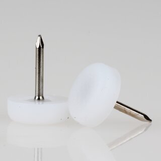 Mbelgleiter 15 mm Kunststoff natur rund mit Nagel zum Einschlagen