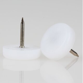 Mbelgleiter 18 mm Kunststoff natur rund mit Nagel &ndash; Bodenschoner