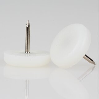 Mbelgleiter 20 mm Kunststoff natur rund mit Nagel &ndash; Bodenschoner